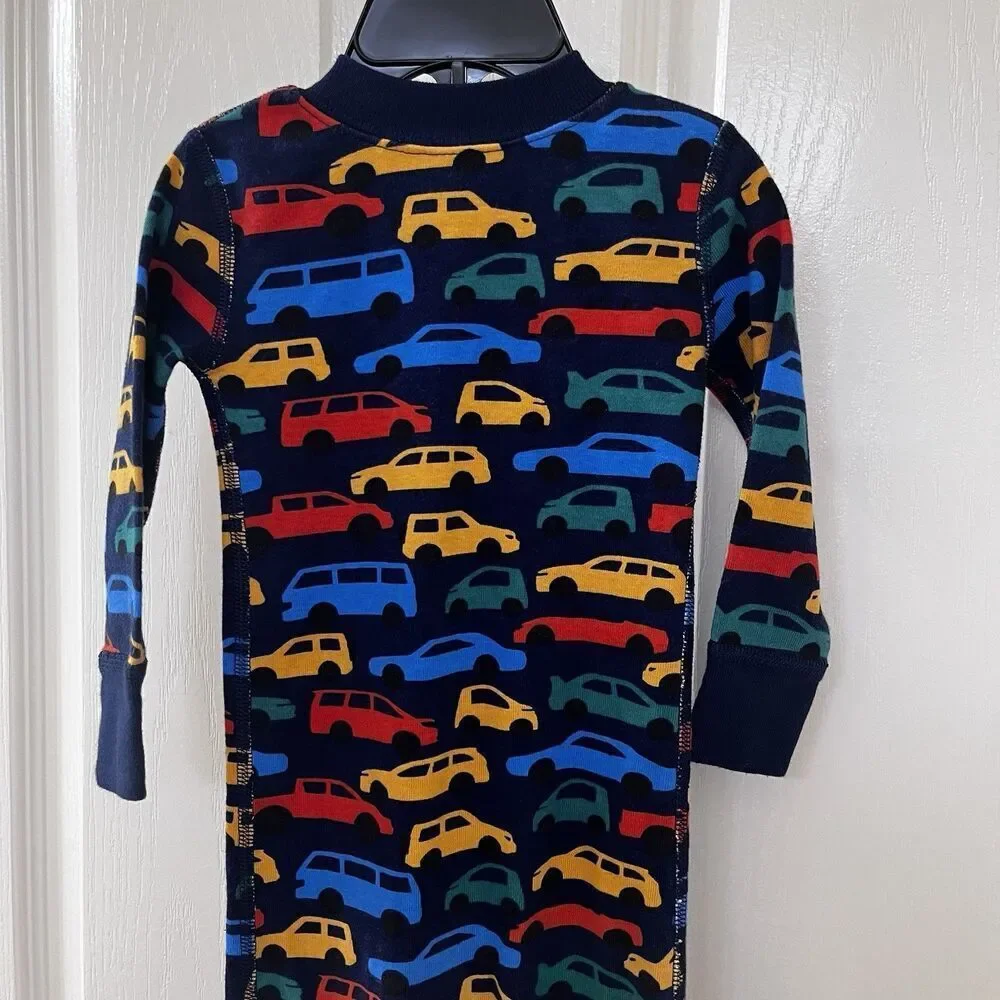 Hanna Andersson Zip Sleeper Traffic Jam Cars Organic Cotton Size 75 US 12-18 Mos